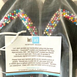 Women’s size 6.5 37/38 Lori Jack Havaianas flip flops with Swarovski crystals.